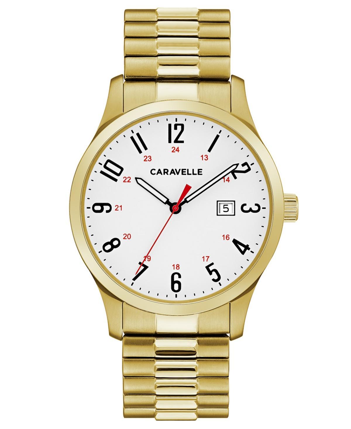 Caravelle by Bulova Mens Easy Reader Stainless Steel Expansion Watch - 44B117 Gold Tone Product Image