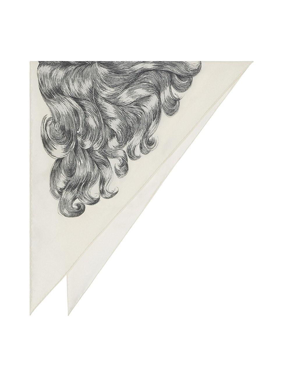 Mens Triangle Scarf in Silk with Hair Print Product Image