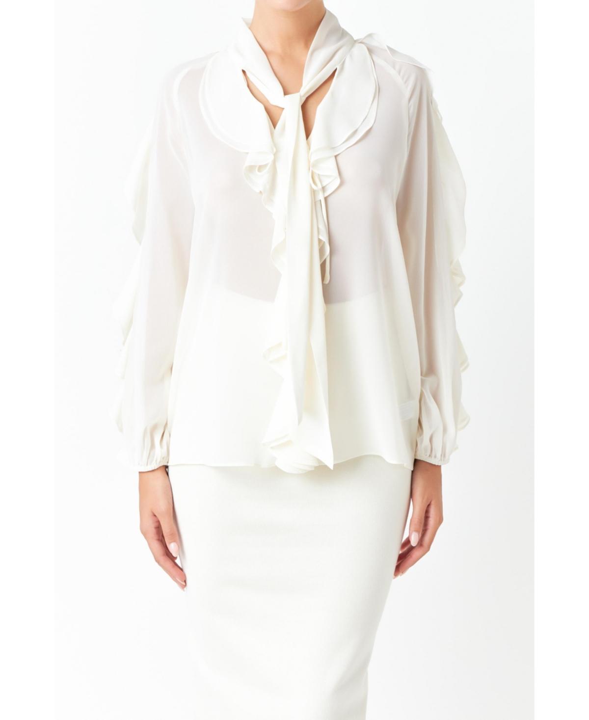 Womens Chiffon Peekaboo Top Product Image