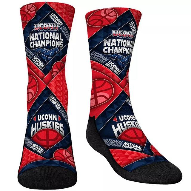 Youth Rock Em Socks UConn Huskies 2024 NCAA Mens Basketball National Champions Diamond Weave Crew Socks, Boys Blue Product Image