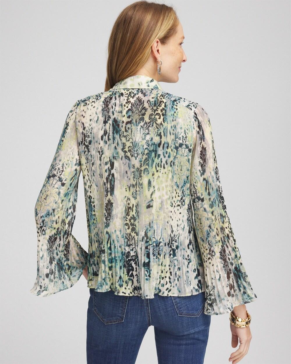 Animal Print Pleated Blouse Product Image