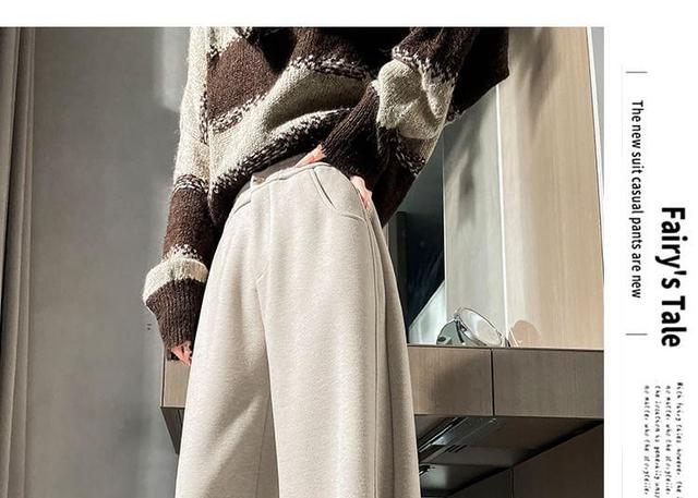 High Rise Plain Wide Leg Pants (Various Designs) Product Image