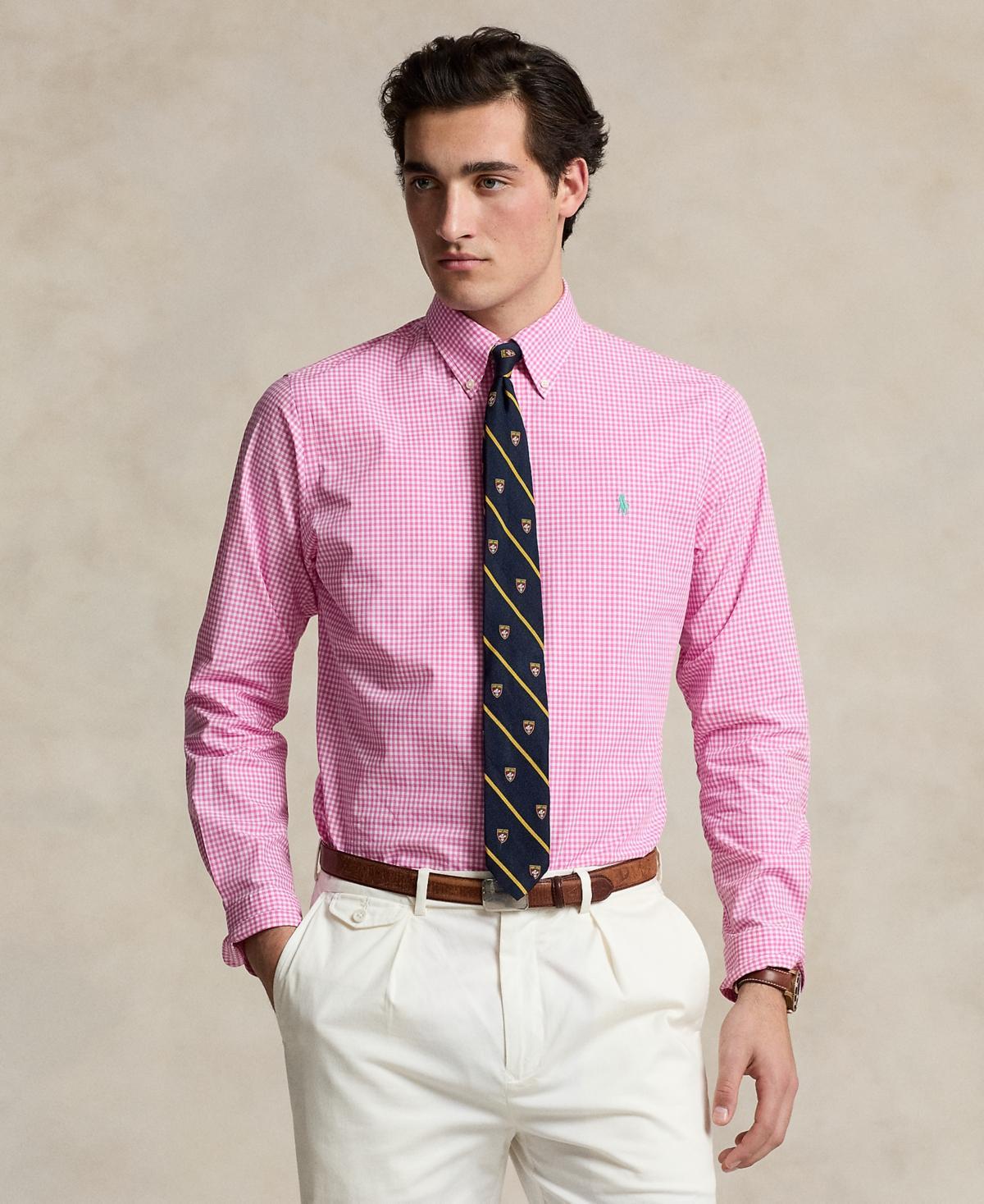 Polo Ralph Lauren Mens Classic-Fit Gingham Stretch Poplin Shirt - Resort Rose Product Image