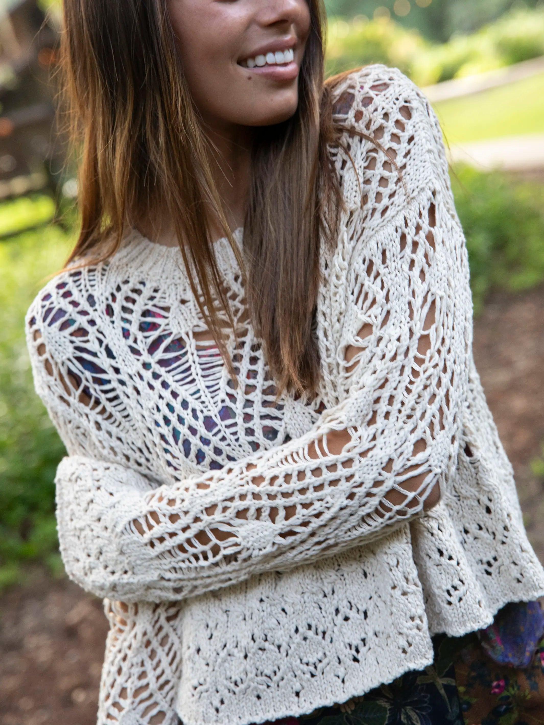 Pointelle Layering Sweater - Cream Product Image