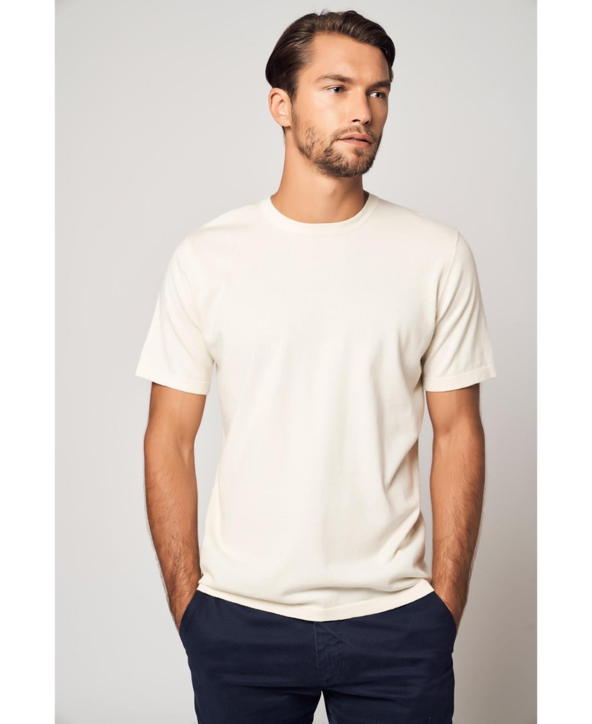 Bellemere Mens Classic Crew Neck Cotton Cashmere T-Shirt Product Image