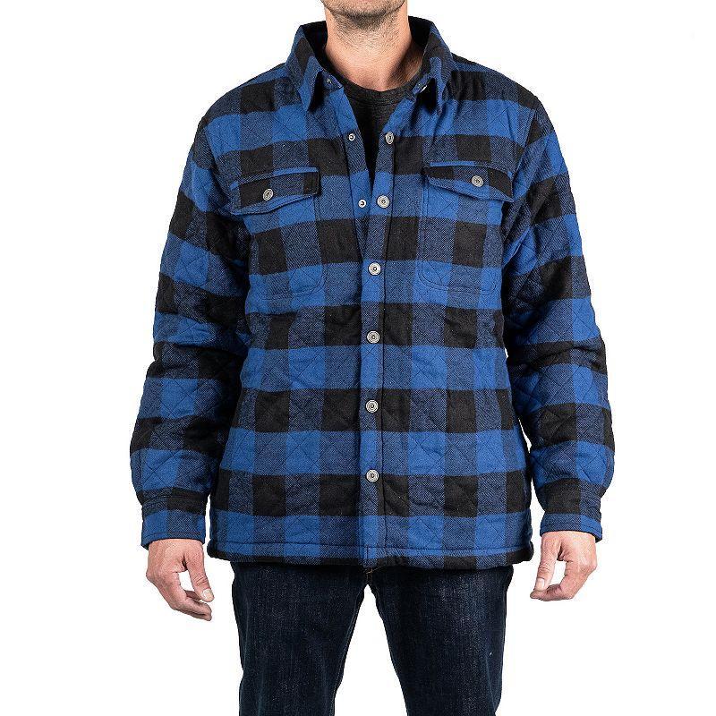 Mens Sonoma Goods For Life Flannel Sherpa-Lined Shirt Jacket Blue Product Image