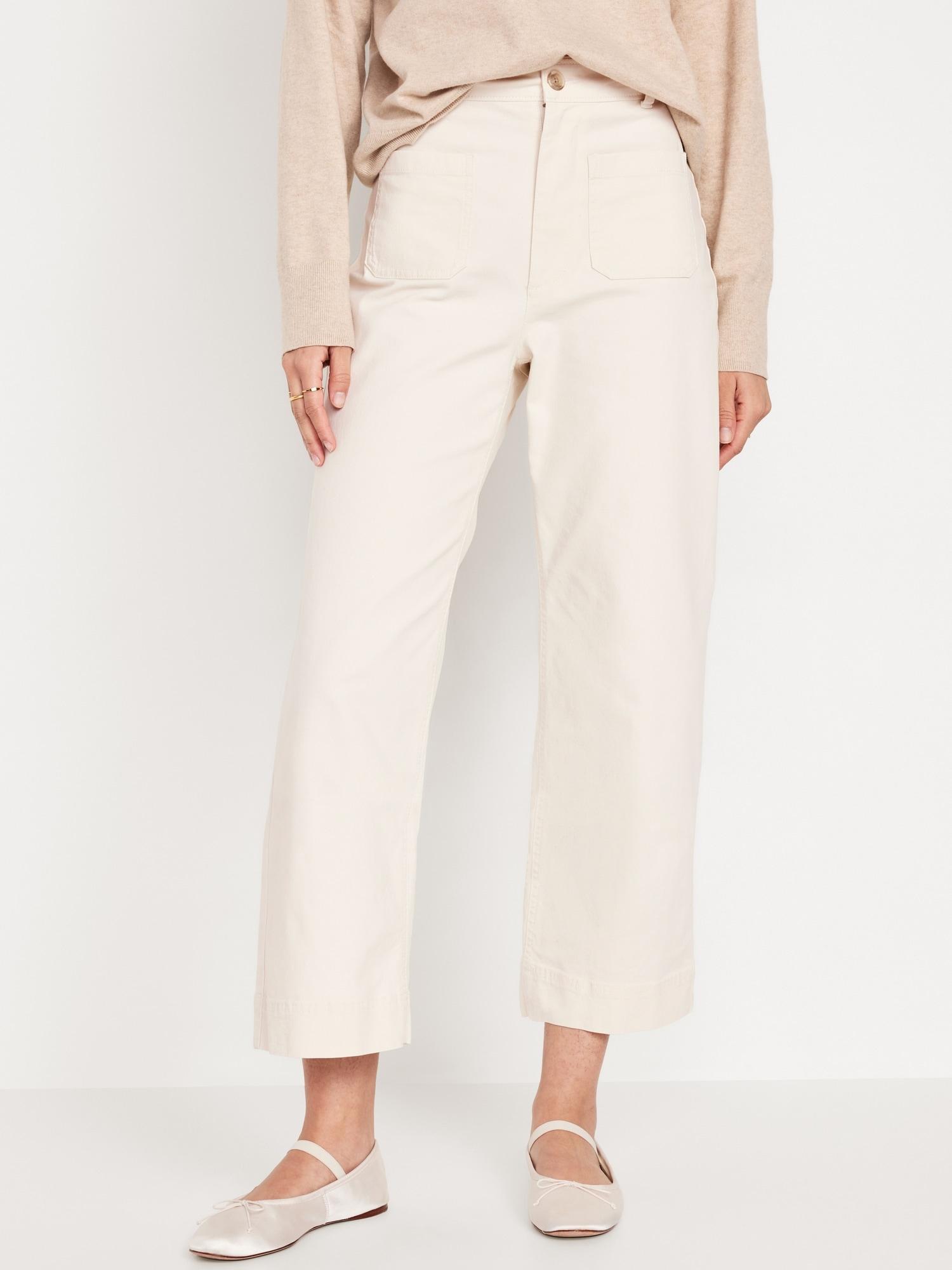 High-Waisted Cropped Wide-Leg Pants for Women Product Image