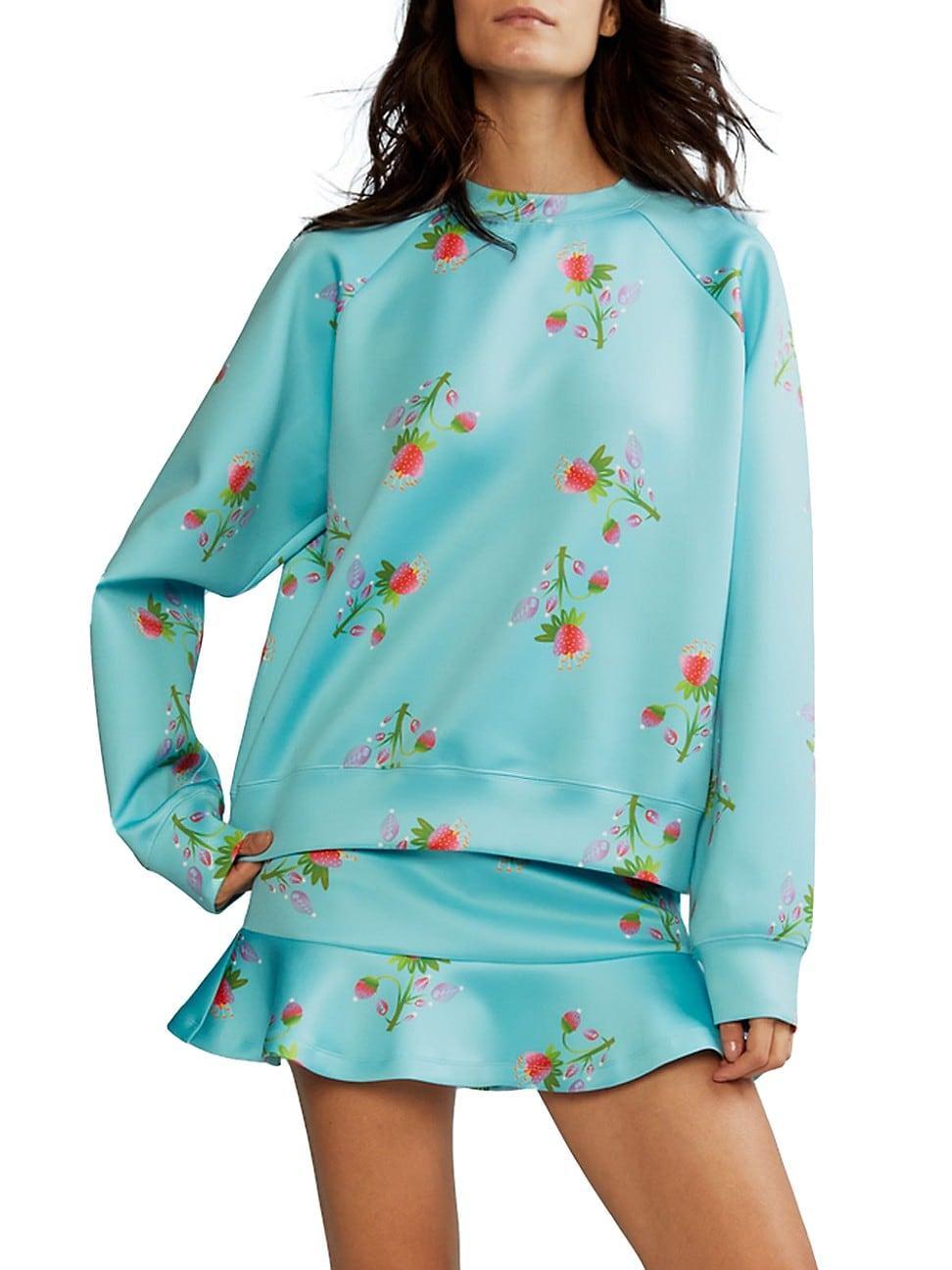 Womens Floral Bonded Stretch Sweatshirt Product Image