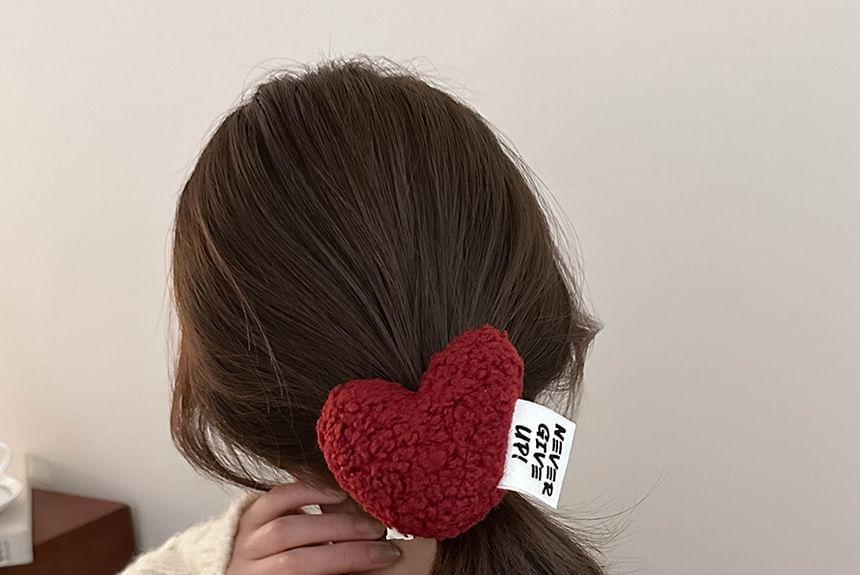 Heart-Shaped Plush Hair Tie Product Image