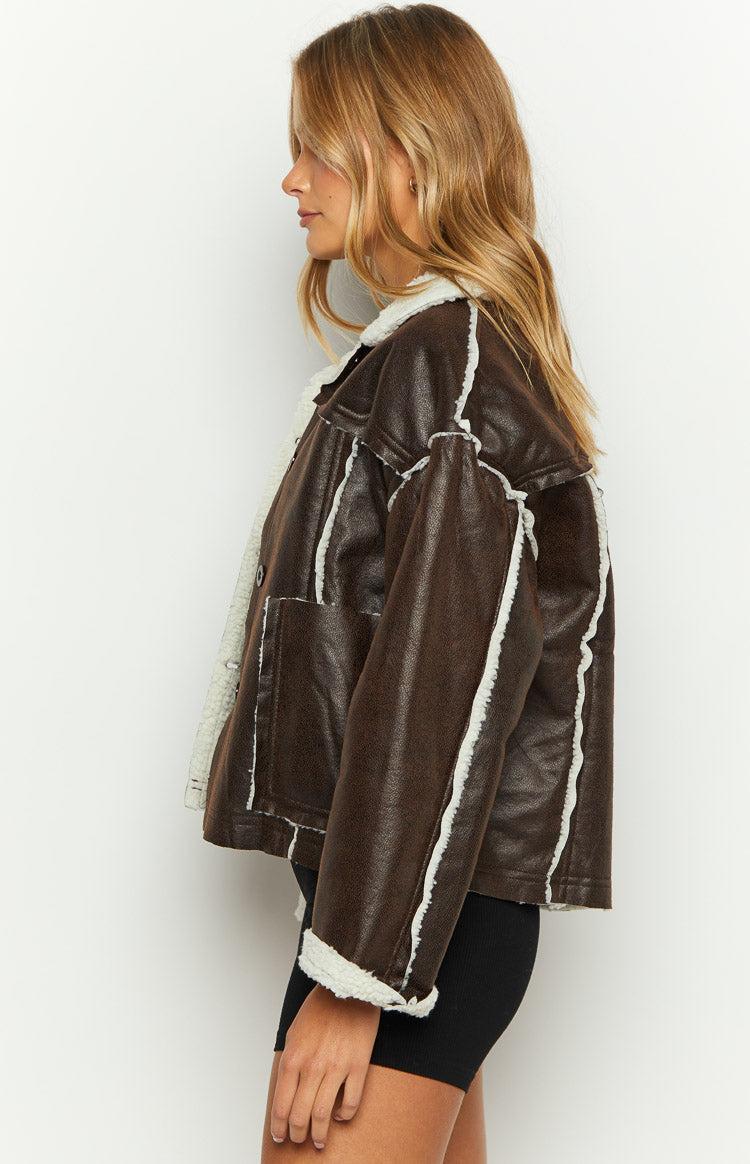 Lewis Brown Fur Detail Jacket Product Image