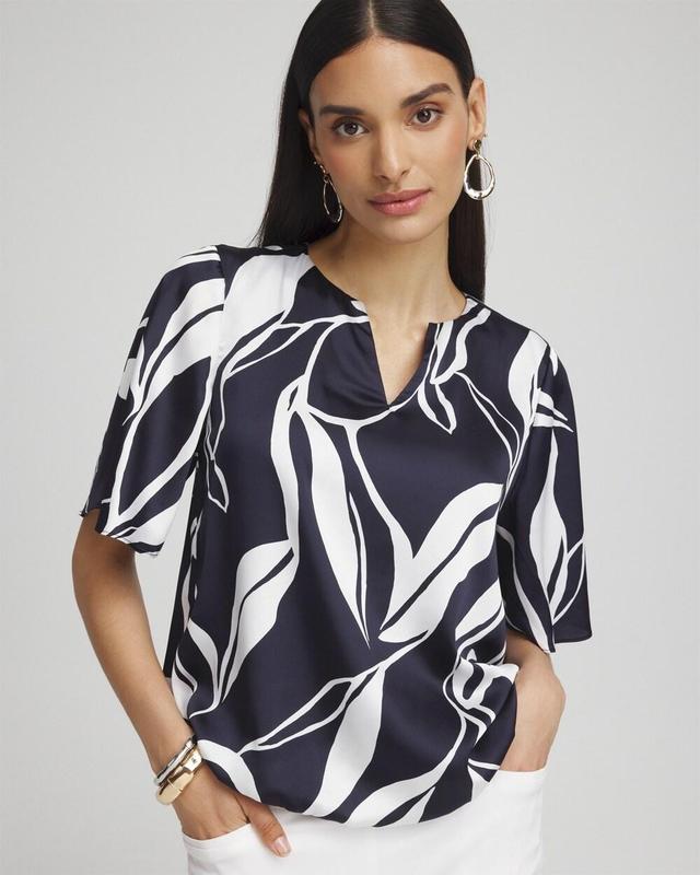 Women's Satin Bubble Hem Blouse Product Image