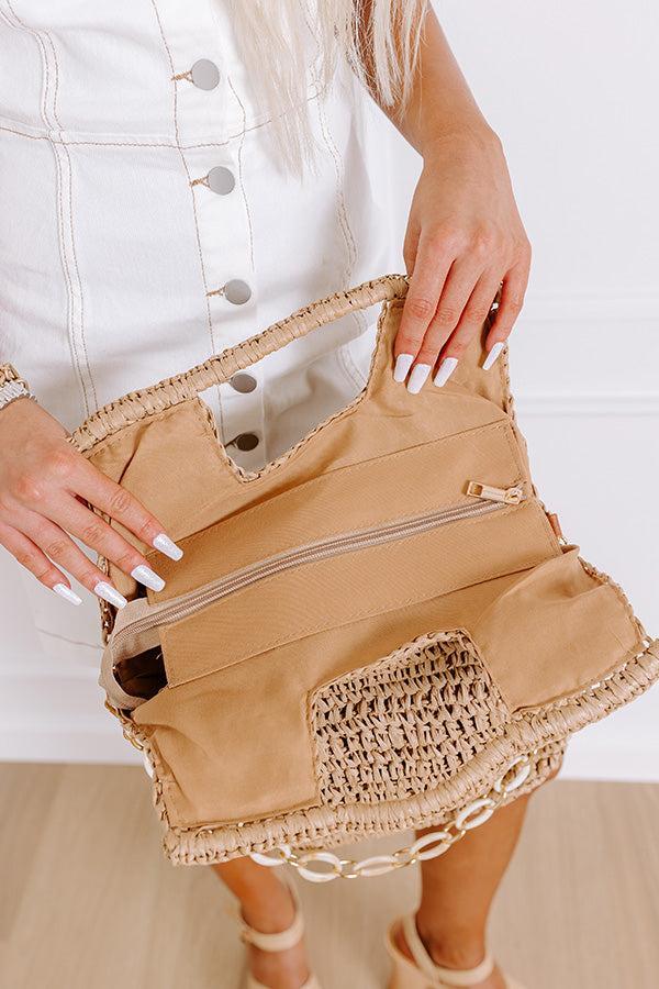 Sunny Day Stroll Woven Tote in Tan Product Image