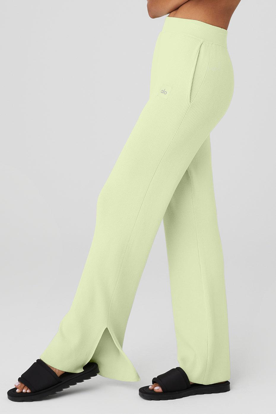 Knit High-Waist Salana Wide Leg Pant - Iced Green Tea Product Image