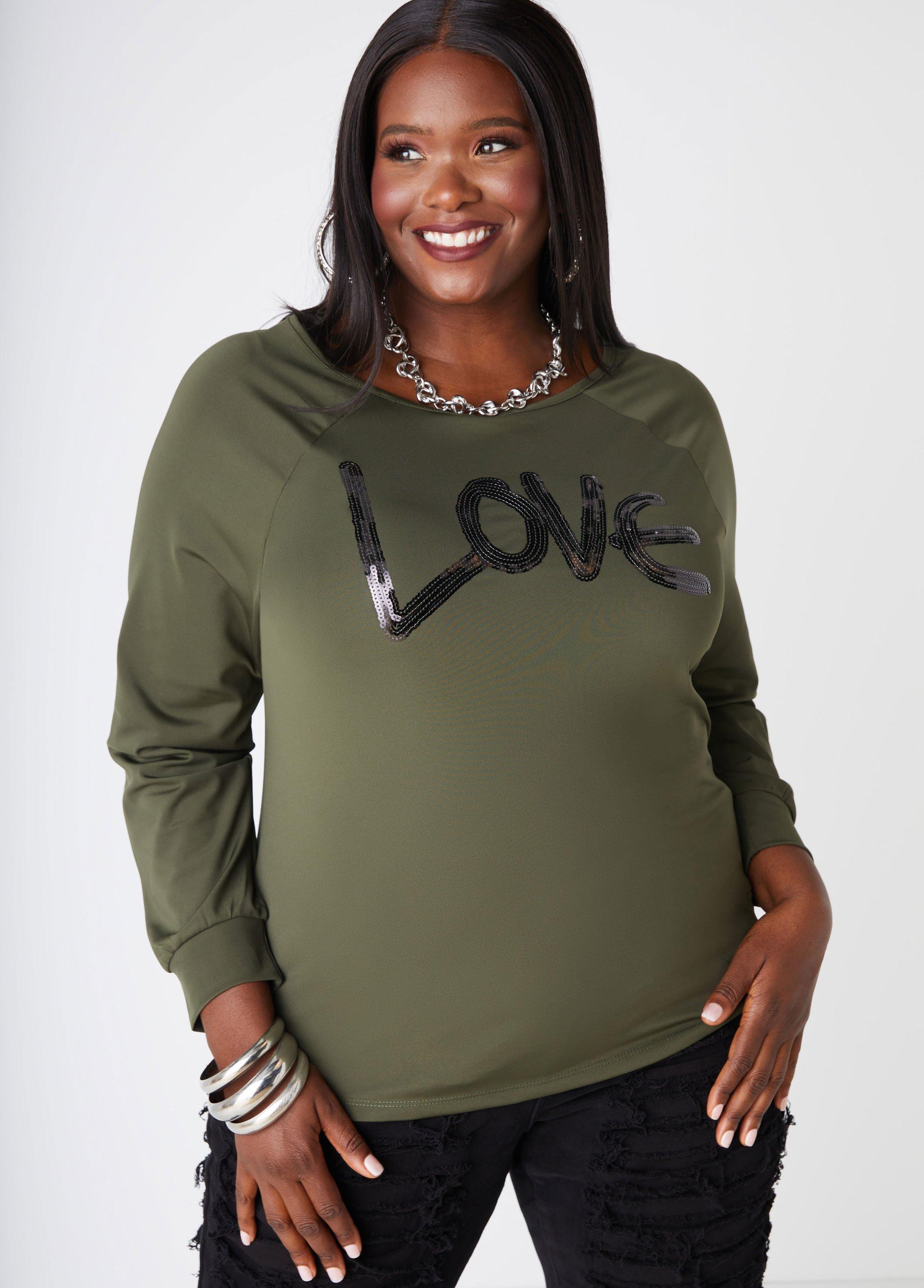 Love Sequin Embellished Tee Product Image