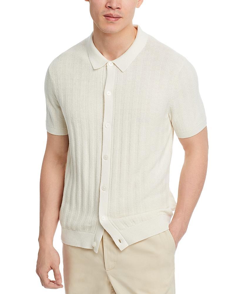 Michael Kors Short Sleeve Button Front Texture Stitch Shirt Product Image