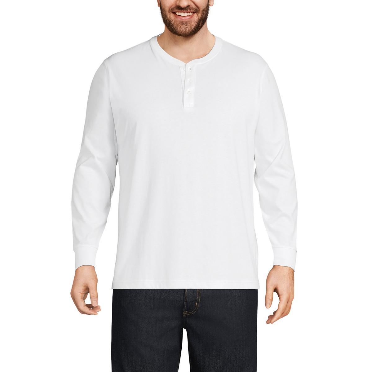 Lands End Mens Tall Super-t Long Sleeve Henley T-Shirt Product Image