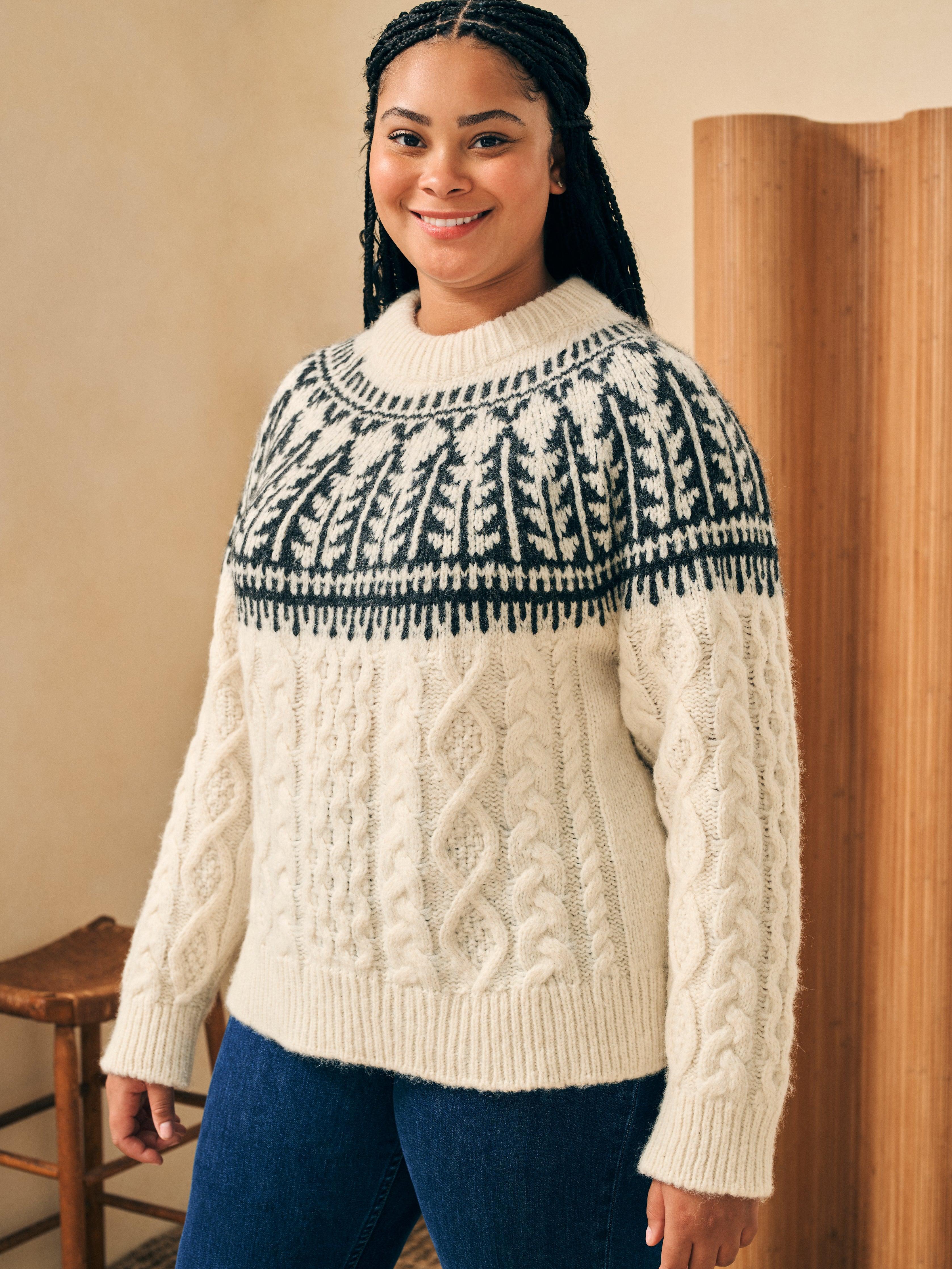 Native Knitter Frost Fair Isle Crew - White Sheep Camp Female Product Image