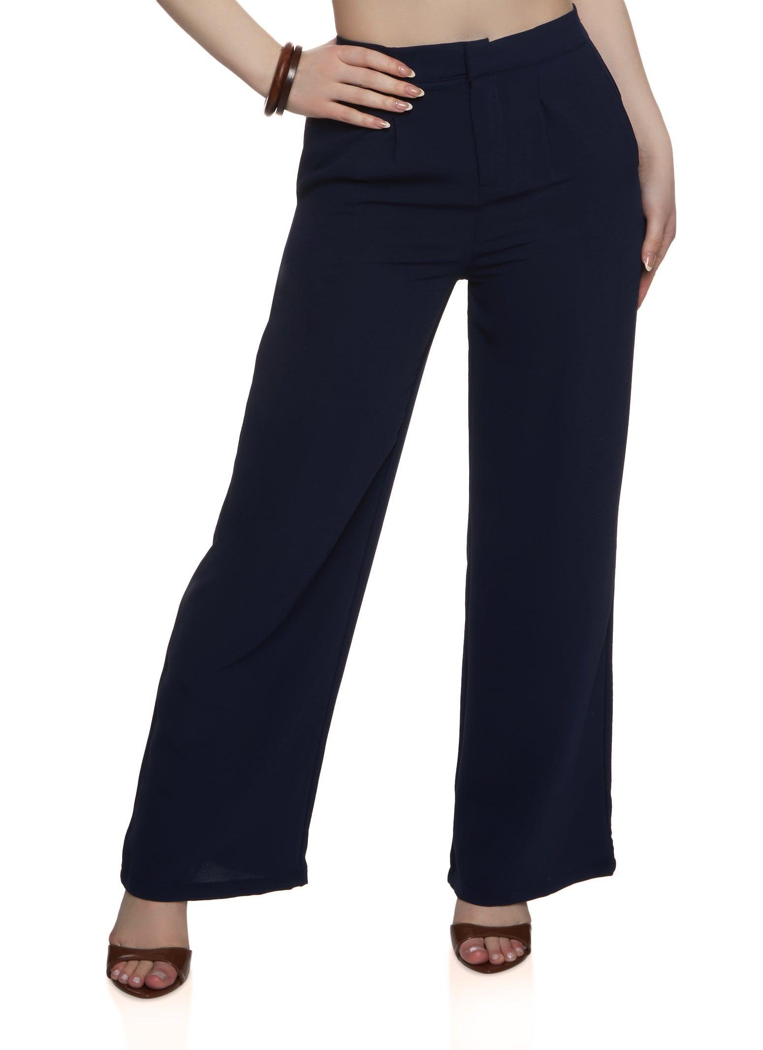 Womens Linen High Waist Wide Leg Pants Product Image