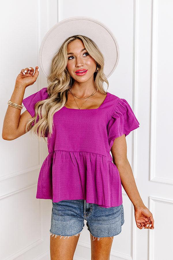 Endless Charisma Peplum Top in Orchid Product Image