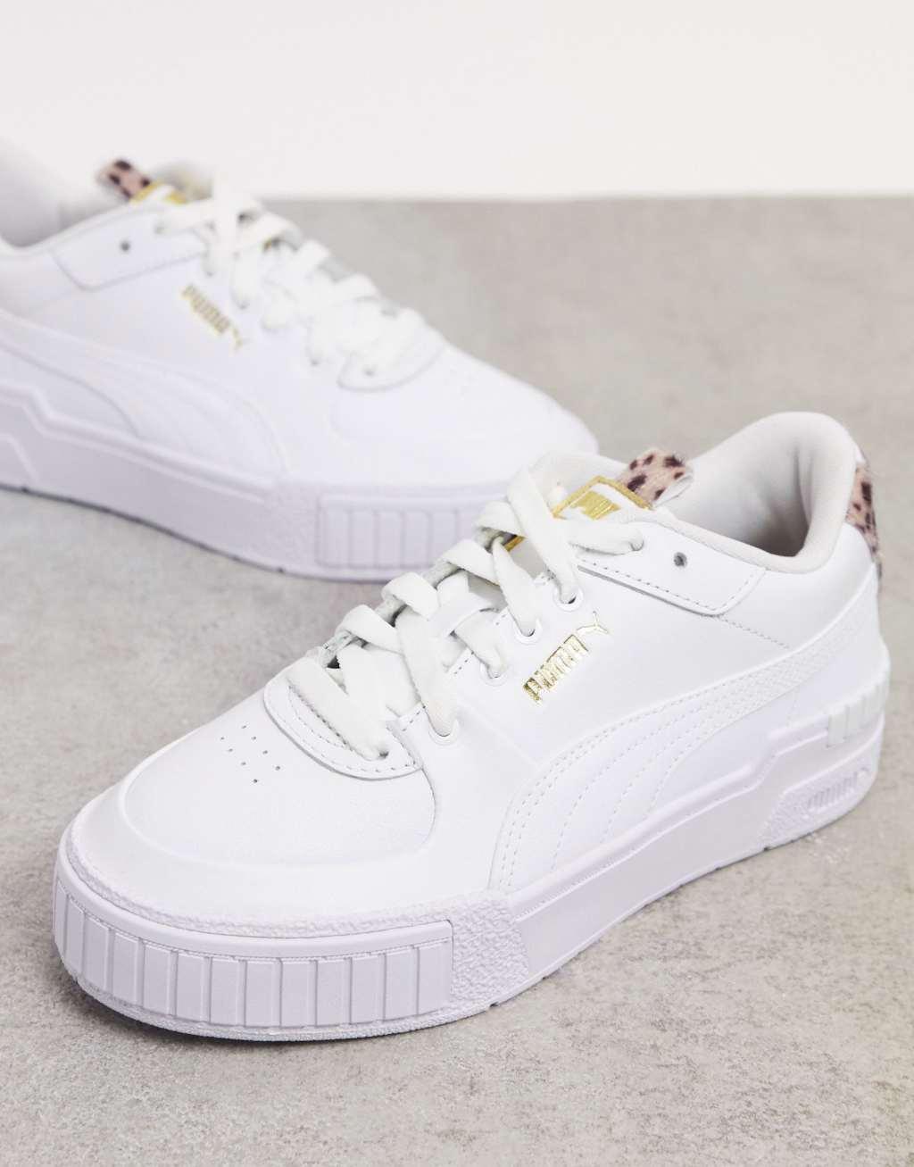 Puma Cali Sport sneakers in white with cheetah detail - exclusive to ASOS Product Image