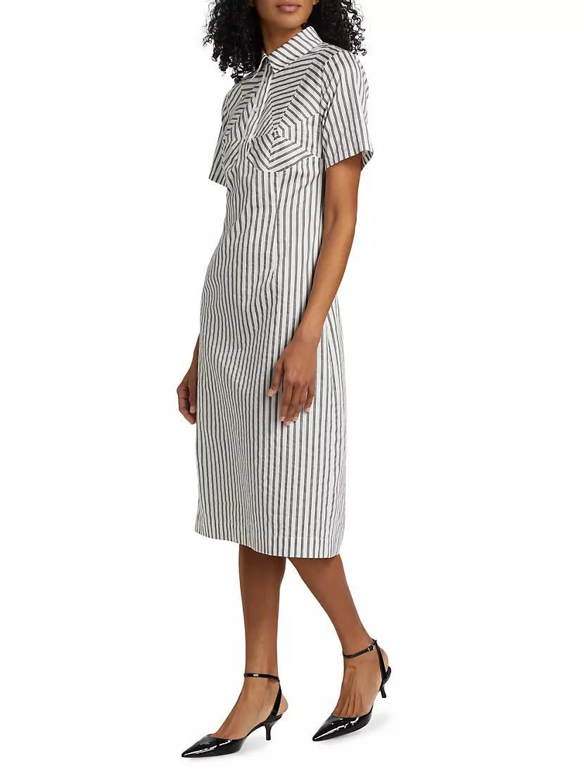 Striped Cutline Midi-Dress Product Image