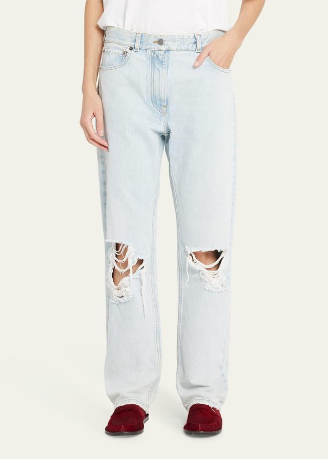 Womens Burty Distressed Wide-Leg Jeans Product Image