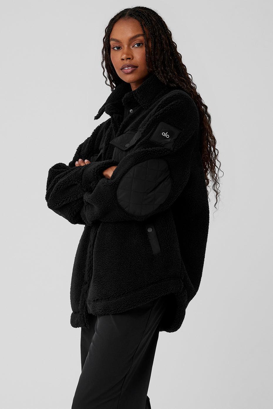 Sherpa Edge Shacket - Black Female Product Image