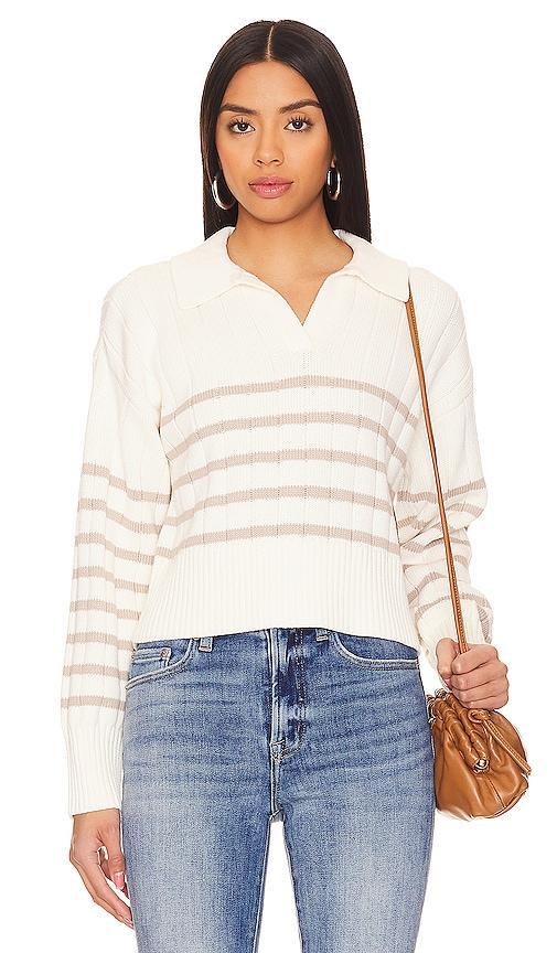 PISTOLA Arlo Polo Sweater in Ivory. Size S, XS. Product Image