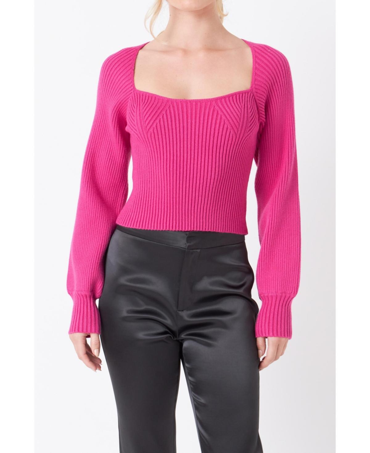 Endless Rose Ribbed Bishop Sleeve Top Product Image