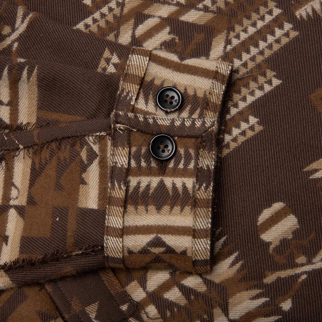 Chimayo Jacquard Button-Down Shirt - Brown Male Product Image