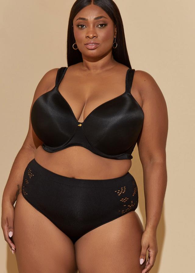 Plus Size Cutout Seamless High Waist Brief Ashley Stewart Product Image