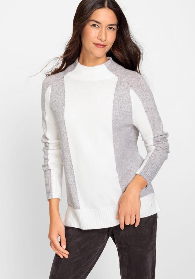 Olsen Womens Long Sleeve Colour Block Mock Neck Sweater Product Image