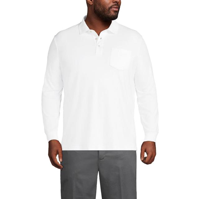 Big & Tall Lands End Super Soft Relaxed-Fit Supima Pocket Polo, Mens Product Image