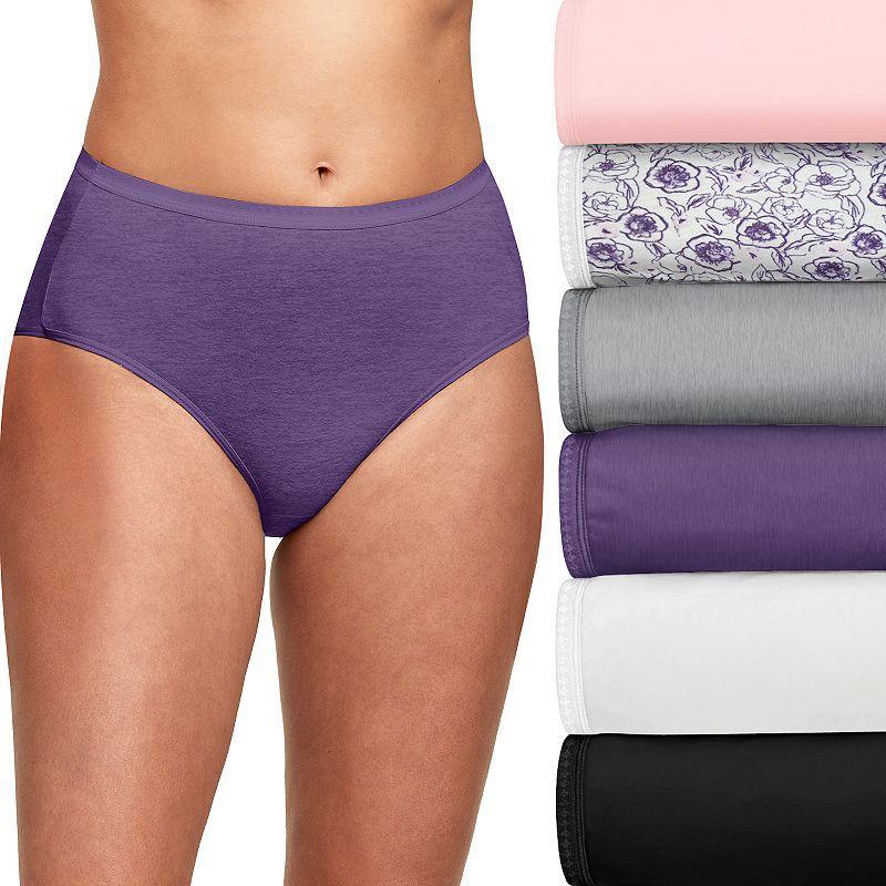 Womens Hanes Ultimate 6-Pack Breathable Cotton Brief Underwear, Assorted Prints 40H6CC, Womens Product Image