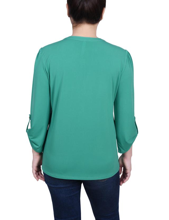 Pintuck Front Top With Chain Details - Petite Product Image