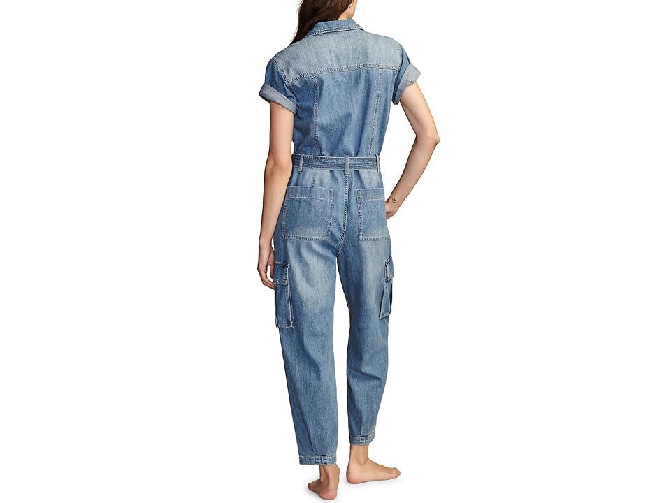 Lucky Brand Denim Short Sleeve Utility Jumpsuit (Homeland) Women's Dress Product Image