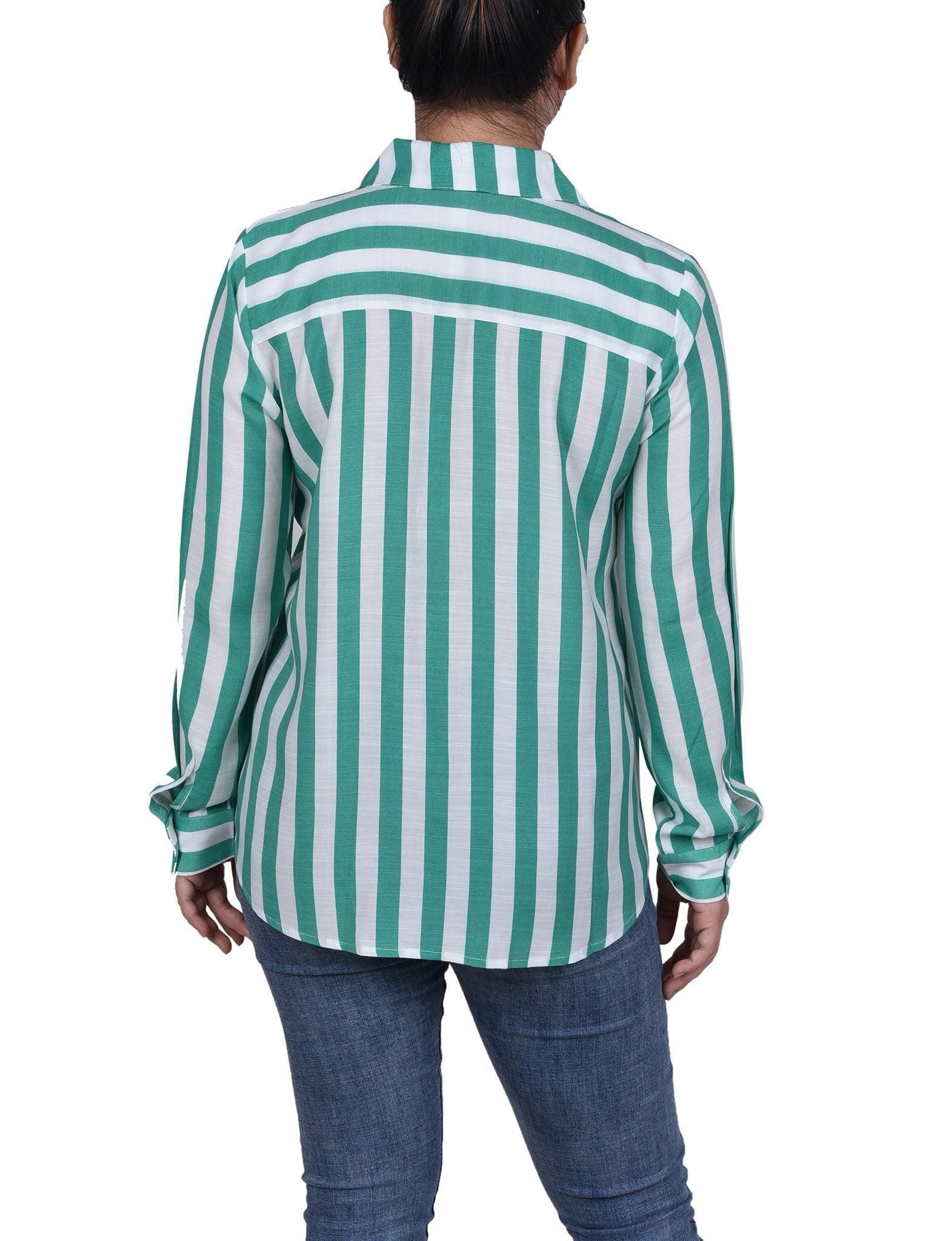 Long Sleeve Striped Blouse - Petite Product Image