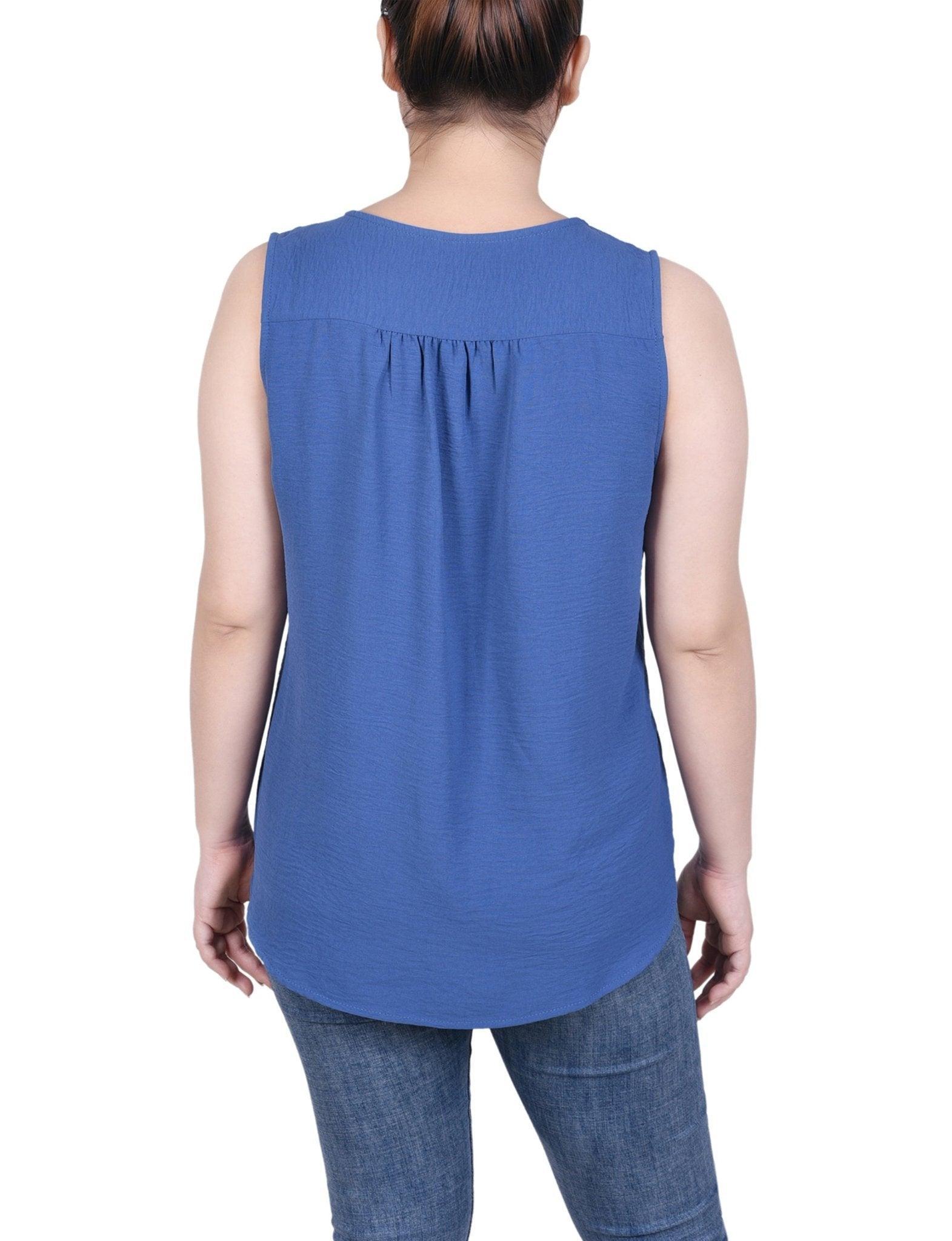 Sleeveless Button Front Blouse - Petite Product Image