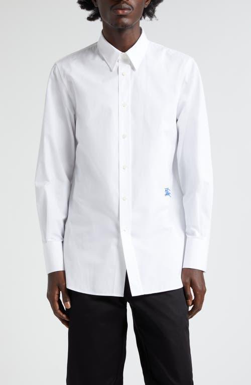 burberry Embroidered Logo Cotton Poplin Button-Up Shirt Product Image