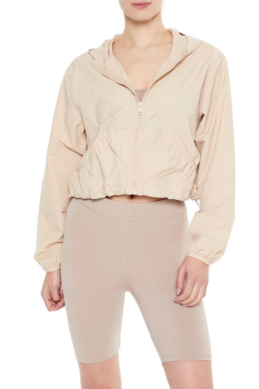 Cropped Hooded Zip-Up Jacket | Forever 21 Product Image