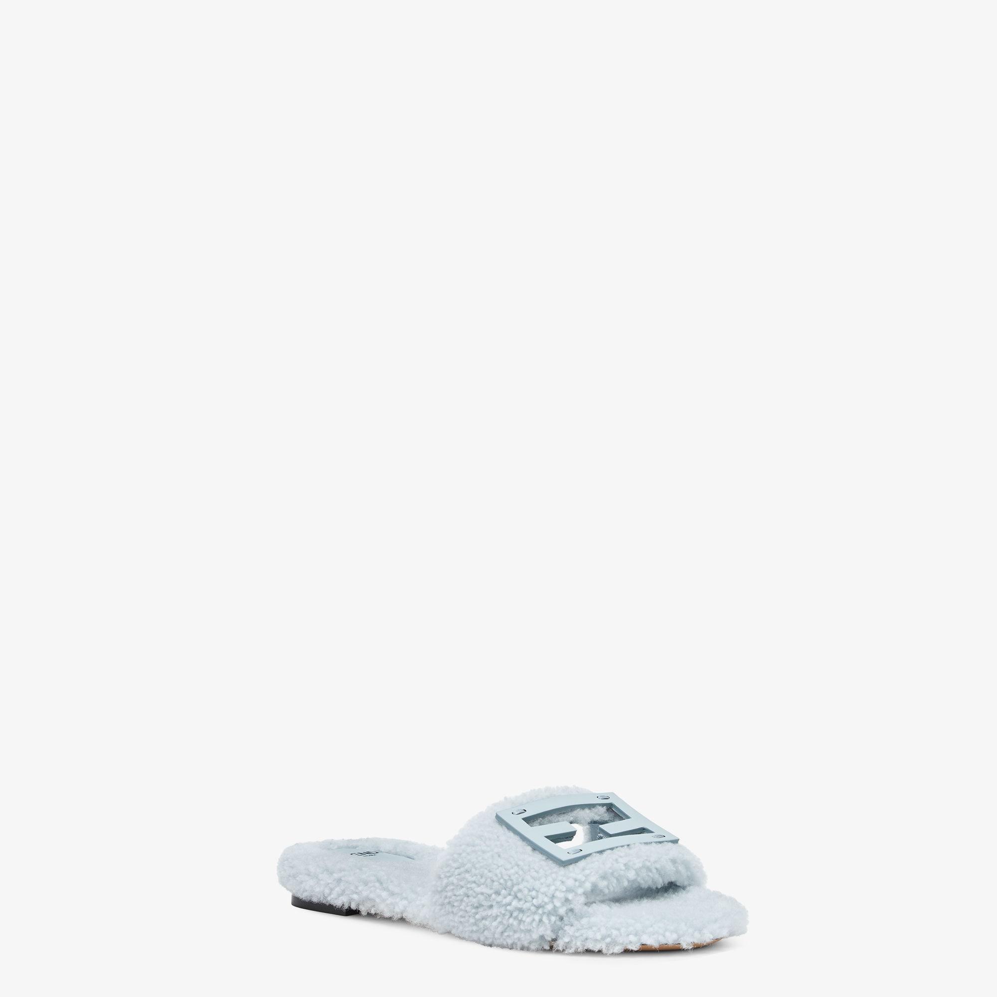 BaguetteLight blue shearling slides Product Image