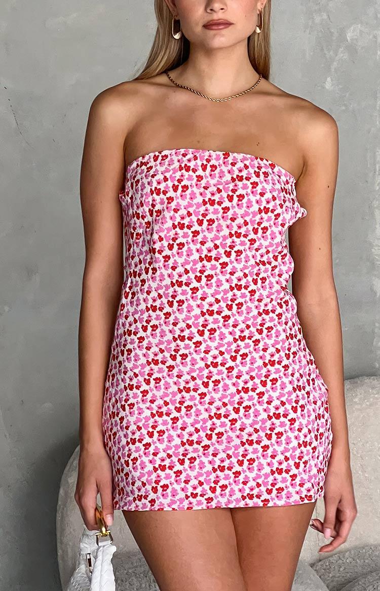 Ellie Pink And Red Speckled Mini Dress Product Image