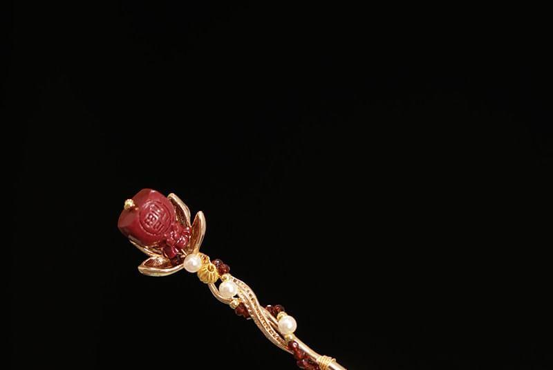 Money Bag Faux Gemstone Faux Pearl Alloy Hair Stick (Various Designs) Product Image