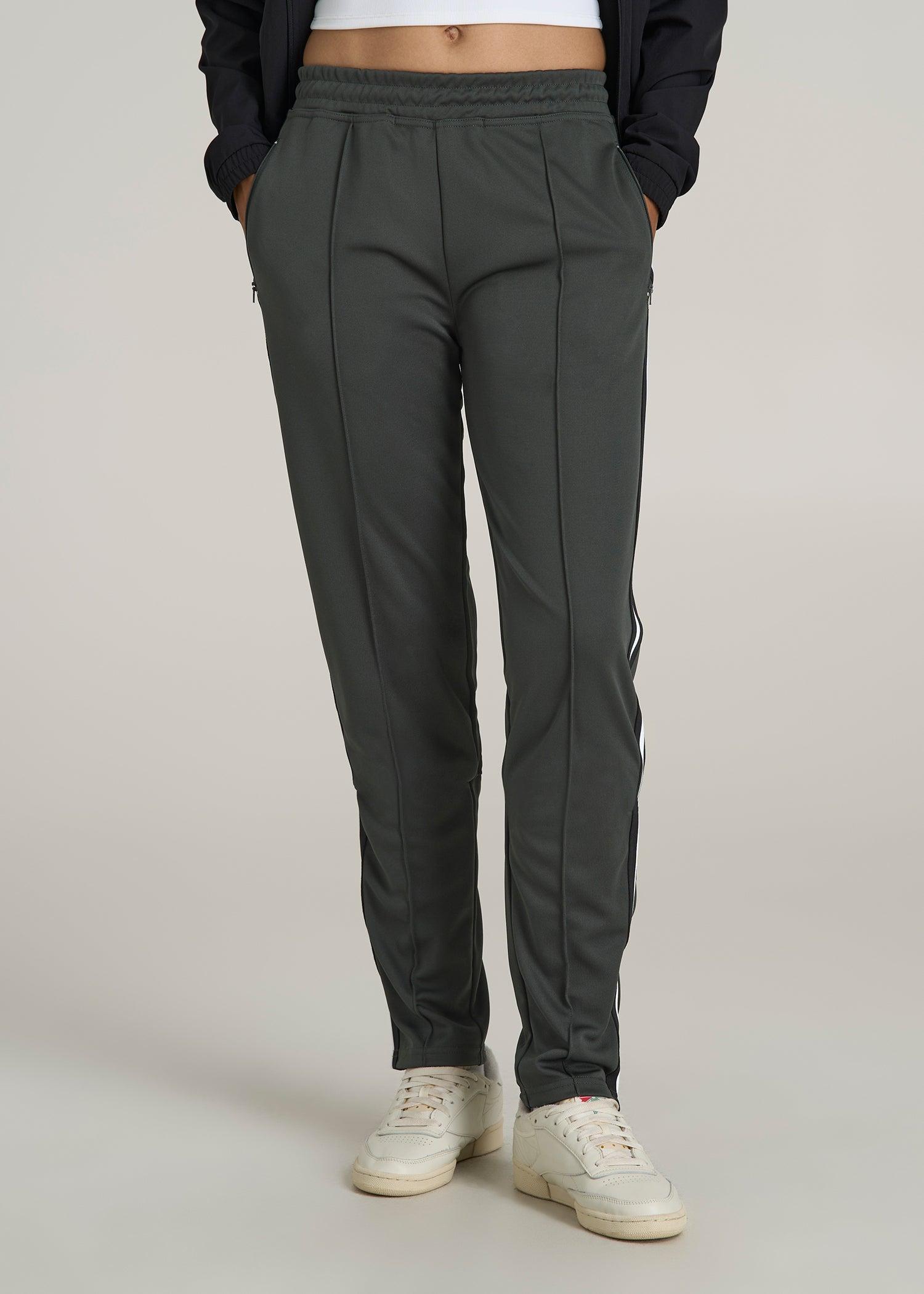 Athletic Stripe Pants for Tall Women in Pine Grove and Black Product Image