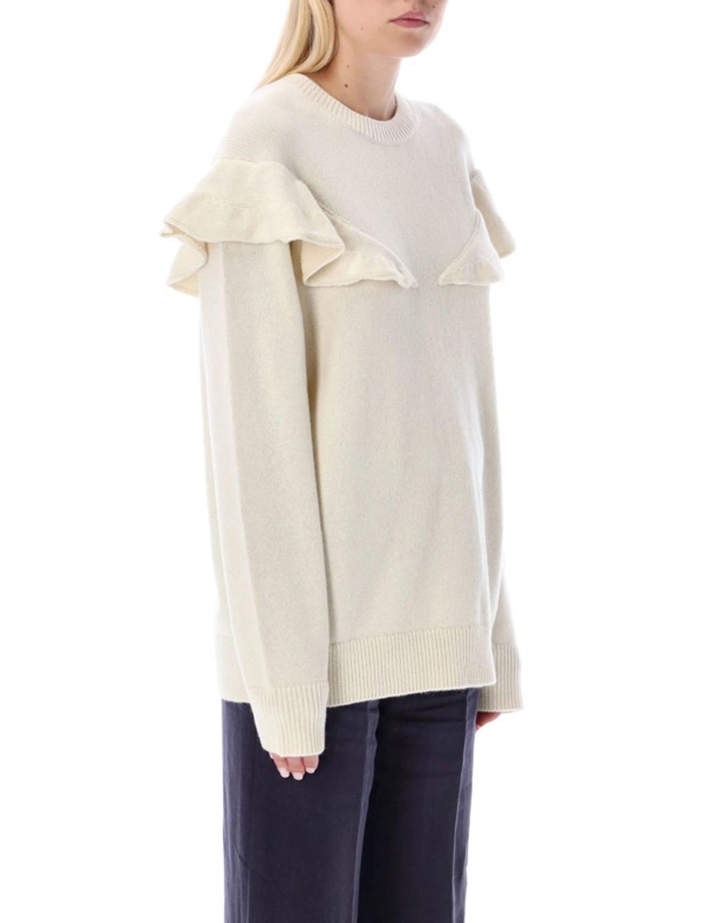 Ruffled Jumper In White Product Image