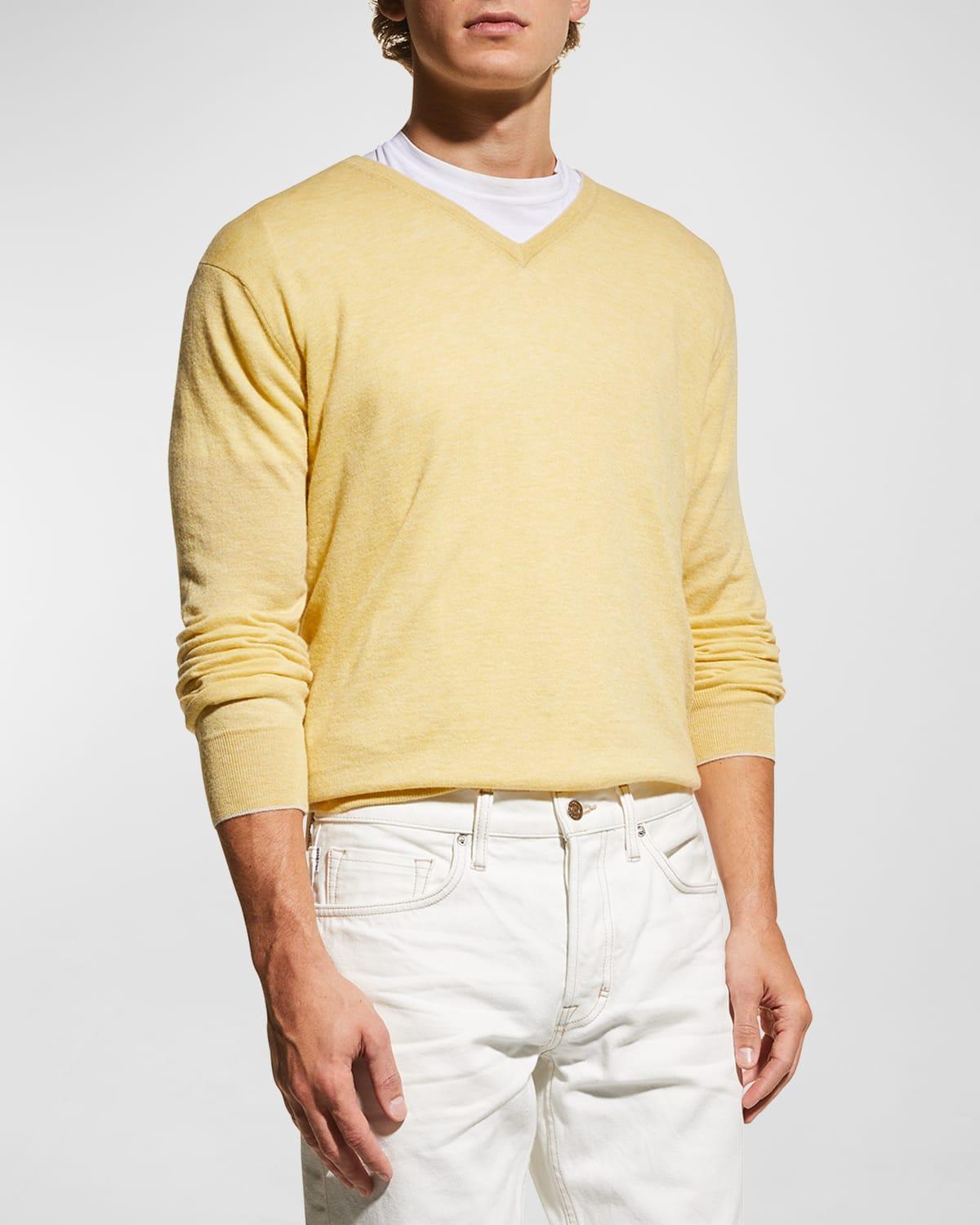 Men's Extra Lightweight Wool-Cashmere V-Neck Sweater Product Image