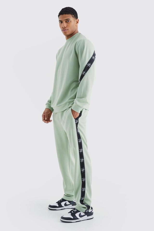 Tricot Tape Side Sweatshirt Tracksuit | boohooMAN USA Product Image