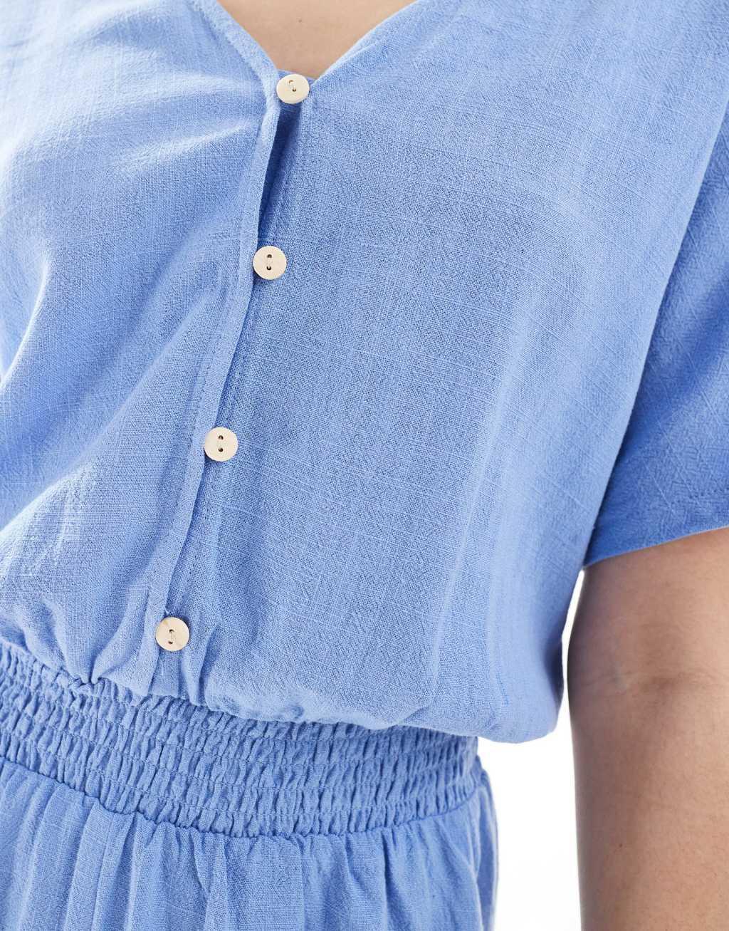 ONLY linen romper in blue  Product Image