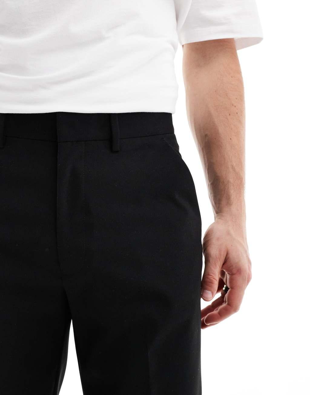 ASOS DESIGN straight suit pants in black Product Image