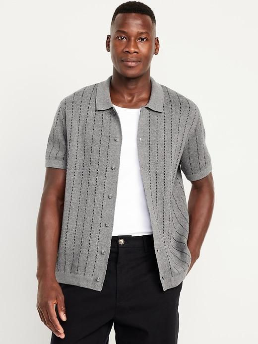 Textured Button-Down Sweater Product Image